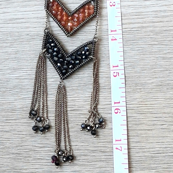 Chevron beaded statement necklace - Picture 6 of 7
